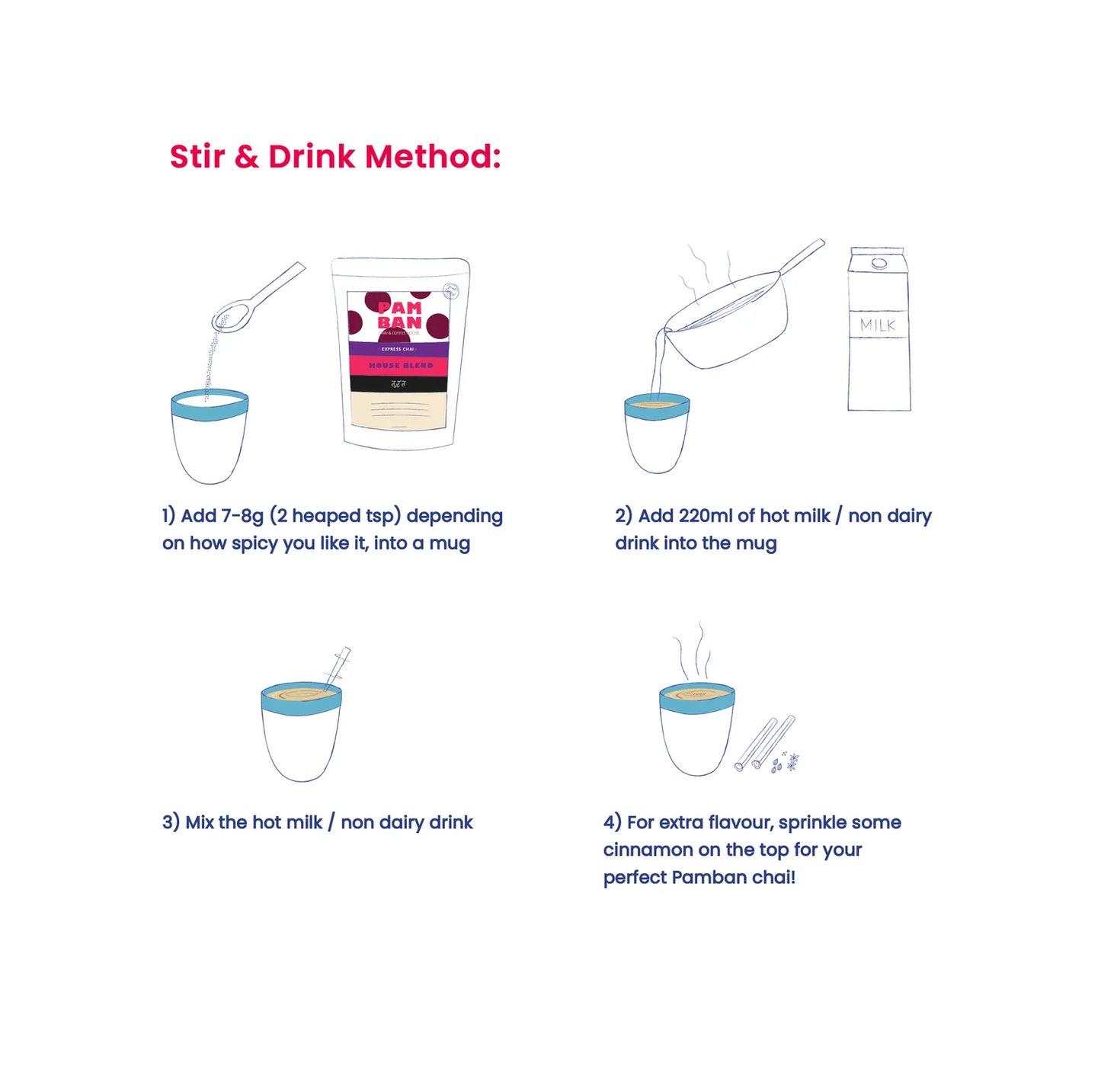 Chai latte express en poudre – épicé & aromatique – 120 g – Vegan & sans gluten